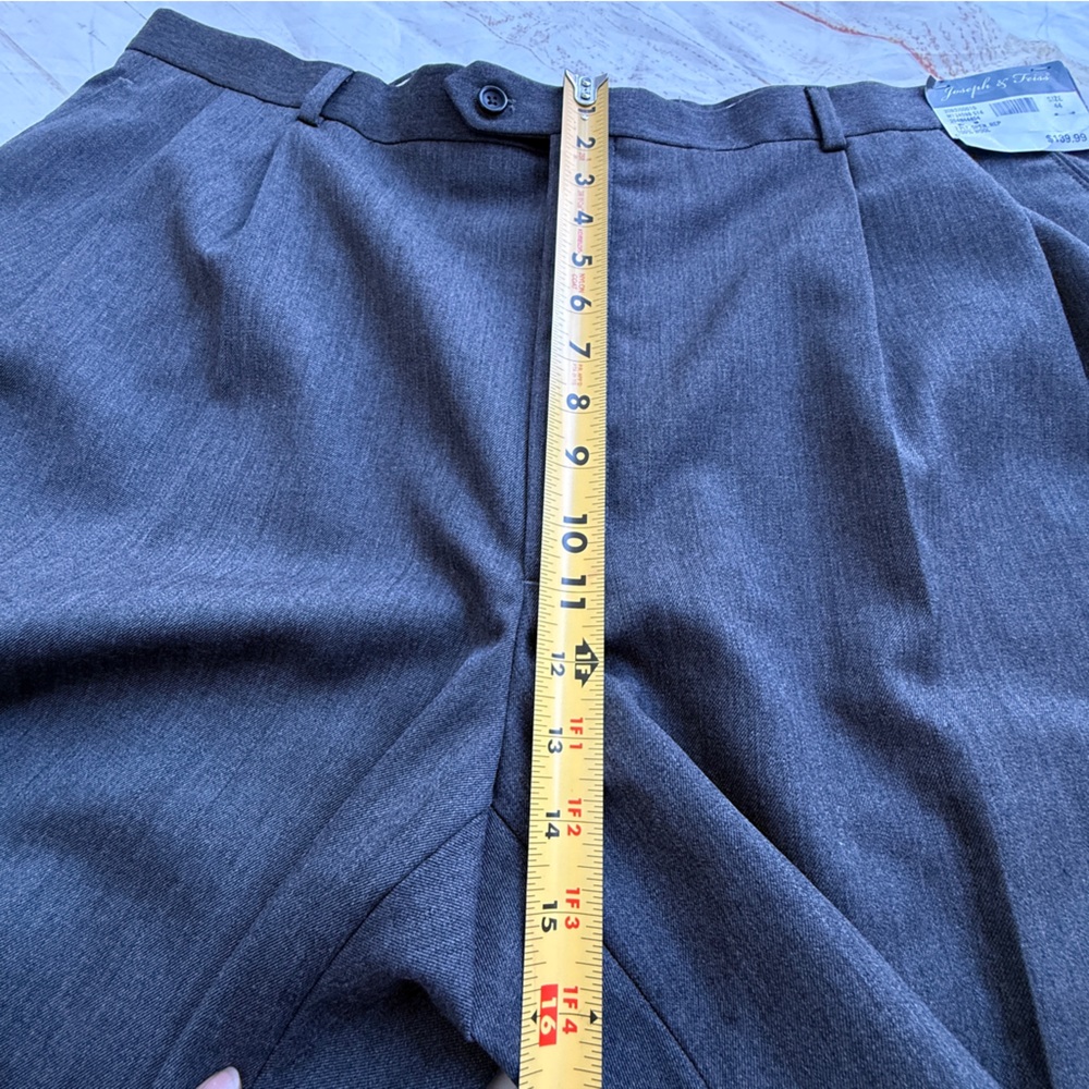 Joseph & Feiss Charcoal Gray Dress Pants | Men’s 44R | NWT | Unfinished Hem - Picture 6 of 9